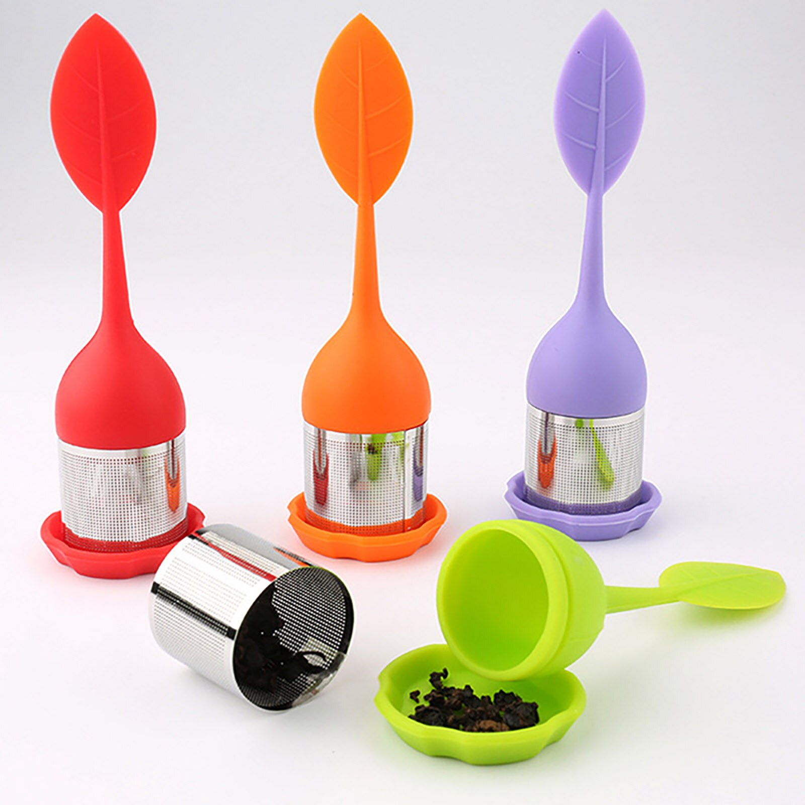 Infusor de té de silicona, colador de hojas de bola de té para elaboración de cerveza, dispositivo de filtro de especias a base de hierbas, herramientas de cocina, accesorios de té, 1 ud.