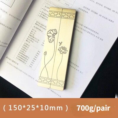 Brass Paperweight Paper Press Paperweights Carving Calligraphy Painting Paperweights Chinese Style Lotus Pattern Metal Ornaments: A2