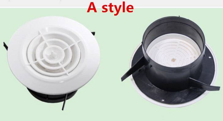 ABS Indoor Air Venting Cap Fresh Air Ventilation Cap Air Conditioning Exhaust Vents Against Insects Bird Plastic Round Vent Cap: A-200