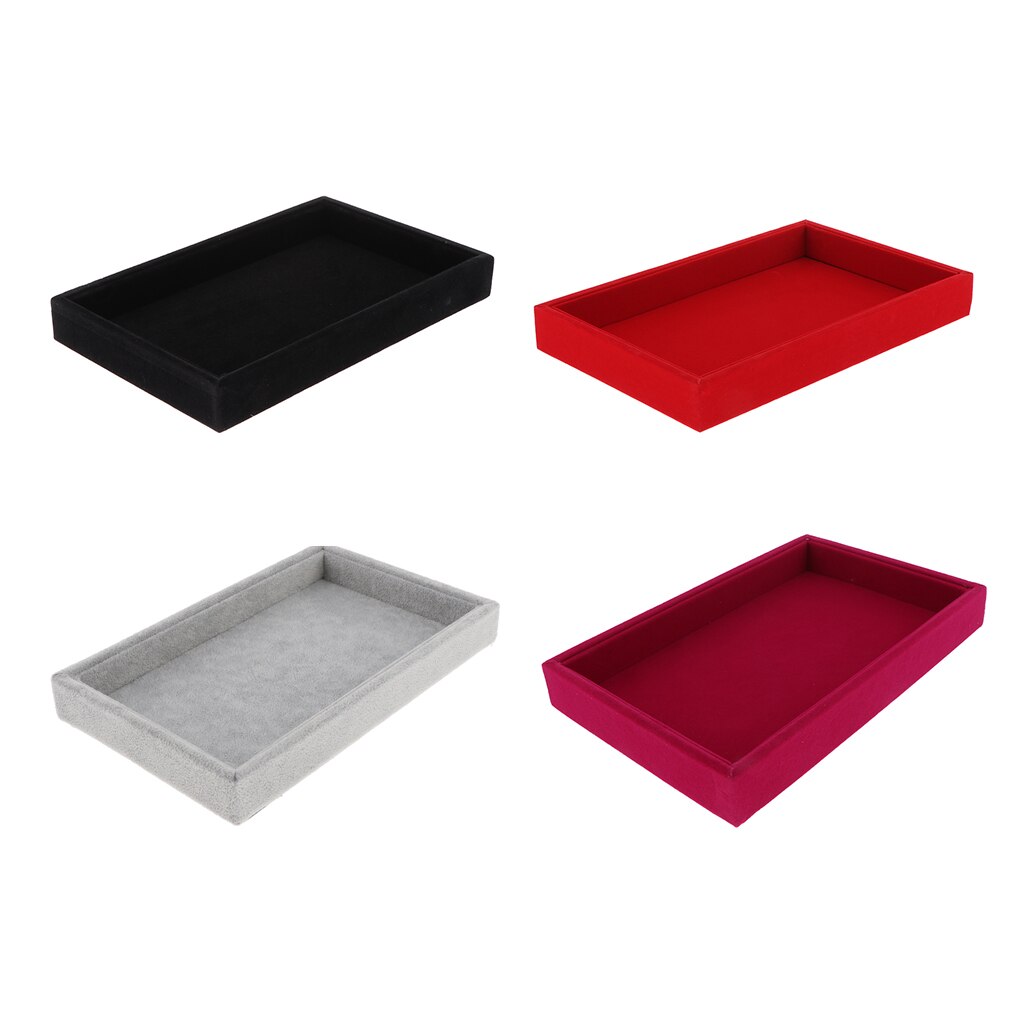 Velours bijoux plateau bijoux accessoire pour bagues boucles d'oreilles montres boutons boîte