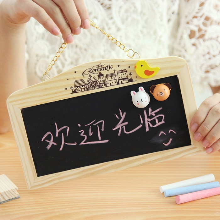 Hanging double-sided magnetic mini wooden message board notice promotional advertising hanging message board