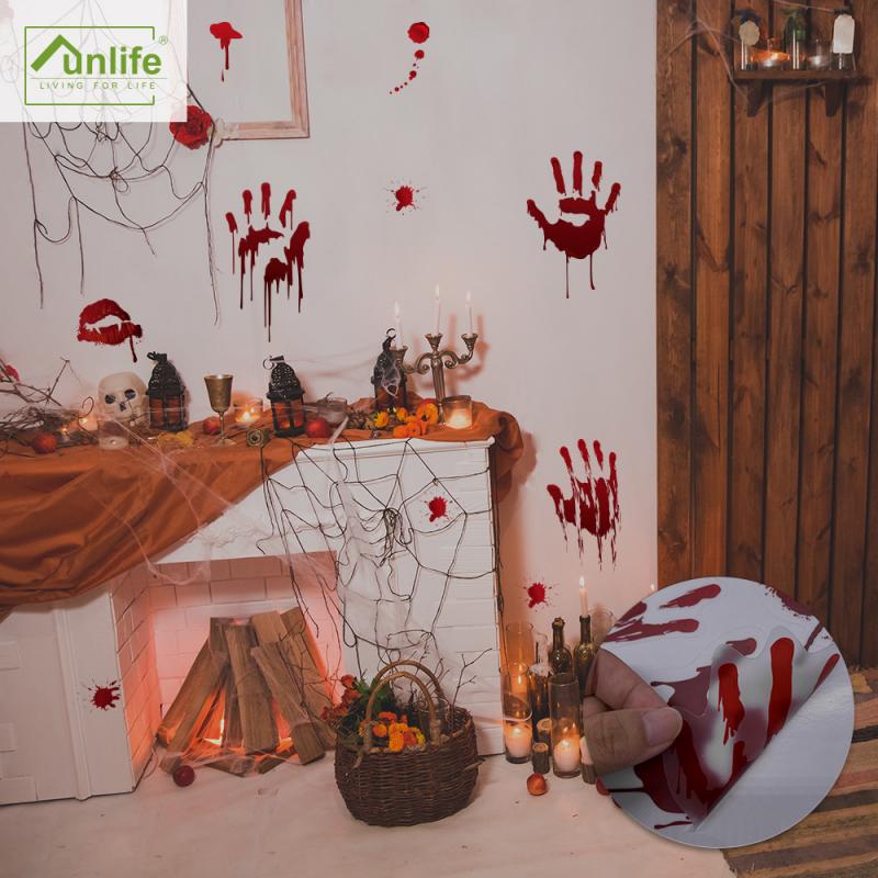 Tarra tarrat halloween juhlat koristelu kummitus talon rekvisiitta kamala halloween verinen kädenjälki tarrat seinä ikkuna ovi lattia