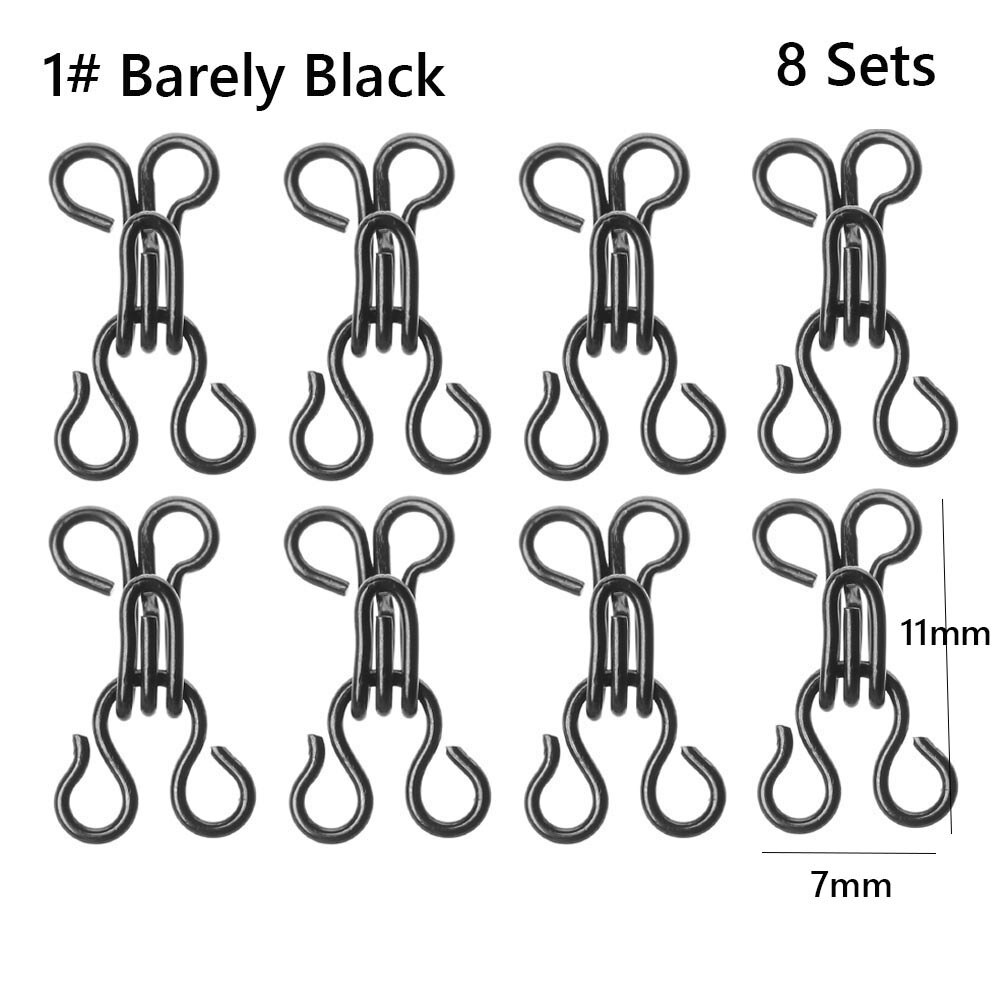8 Sets Mini Metal Buckle DIY Doll Belt Buckles Invisible Buttons for 1/6 Doll Bags Clothes Sewing Accessories 11/14/16/18mm: Barely Black 11mm