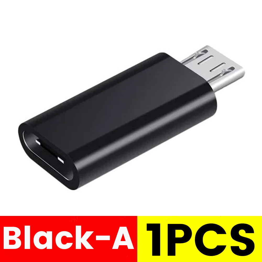 6/1Pcs Type C Female To Micro USB Male Adapter Connector Type-C Micro USB Charger Adapter for Xiaomi Huawei Phone Converter: WHITE