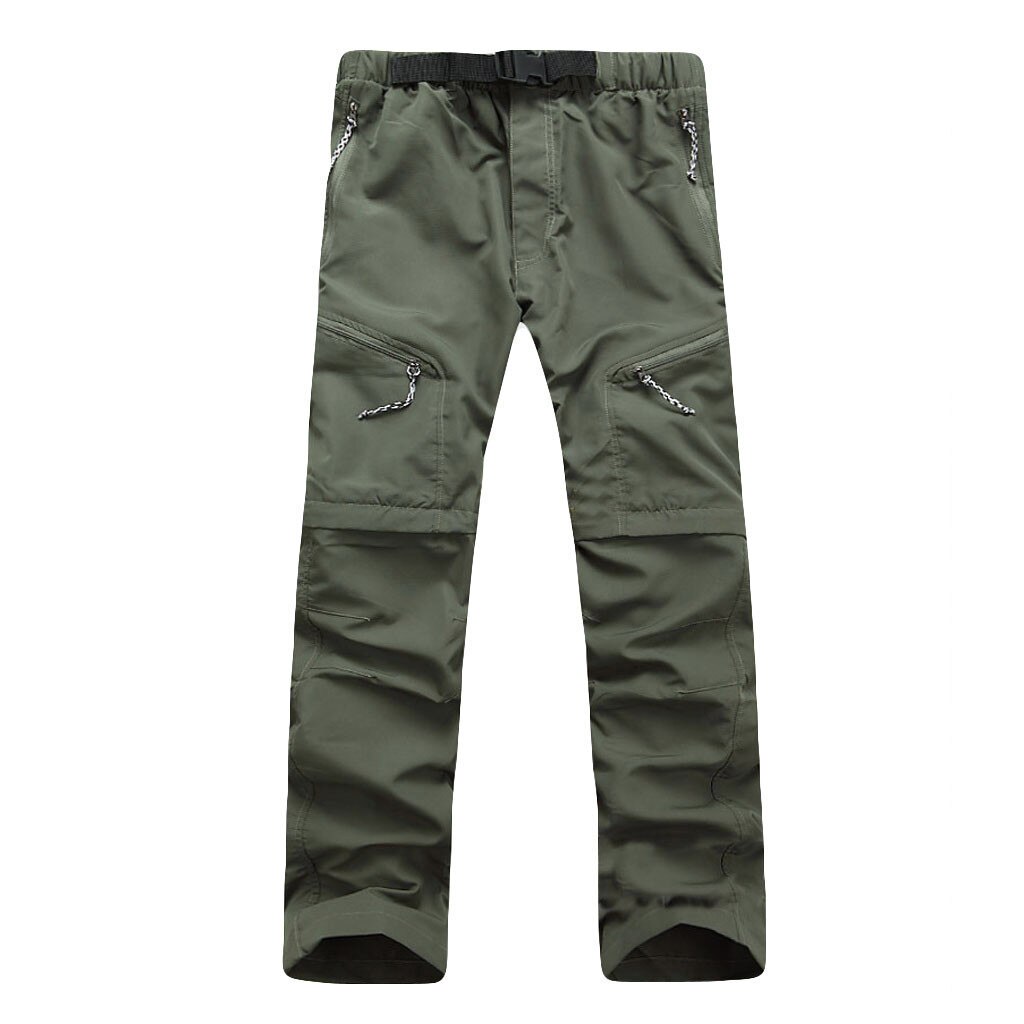 Men Outdoor Sports Pants Quick Dry Waterproof Trousers Casual Hike Hiking Pants Long Removable Pants Camping 고어텍스: Green / XXXL