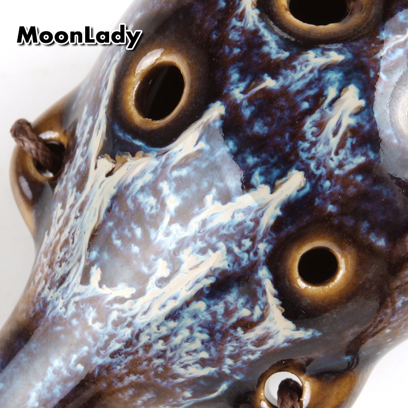 2 Colors Ocarina 6 Hole Kiln-Change Small Ocarina Alto C Tone Beginner Ocarina Tourist Souvenir Teaching Toys Ceramic Pendant