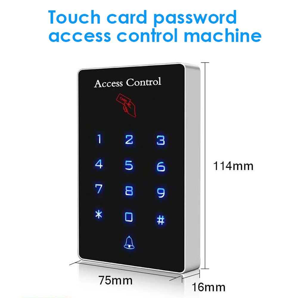 Backlight Touch 125khz RFID Card Access Control keypad reader Door Lock opener wiegand 26 output door access control system