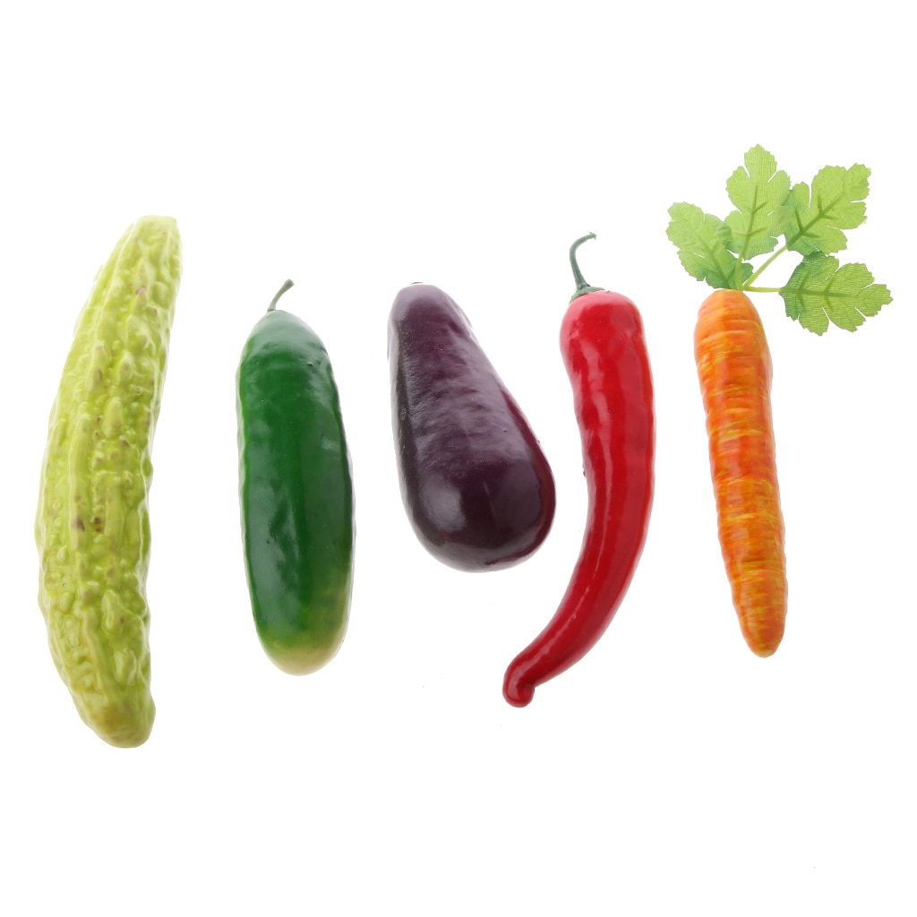 Lot de 4 légumes artificiels/fruits artificiels, modèle de jouet, décoration de jardin et de cuisine