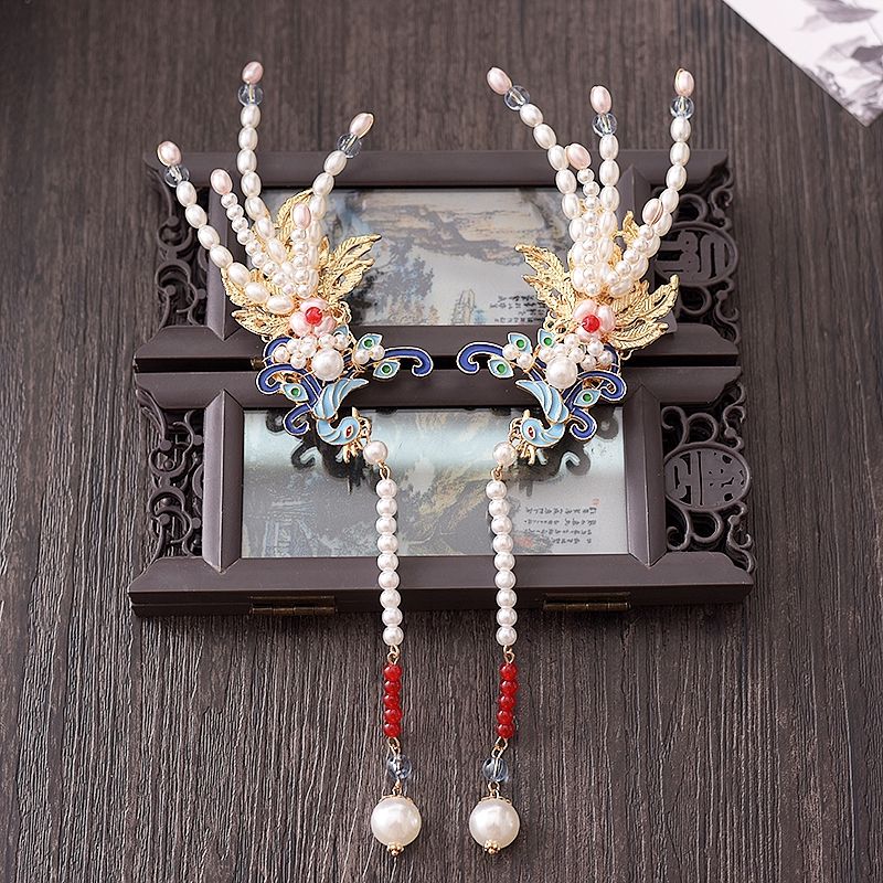 Phönix haarnadeln, luxuriöse hanfu-haaraccessoires für damen, quasten-haarspangen, chinesische haarklammern, haarspangen für damen