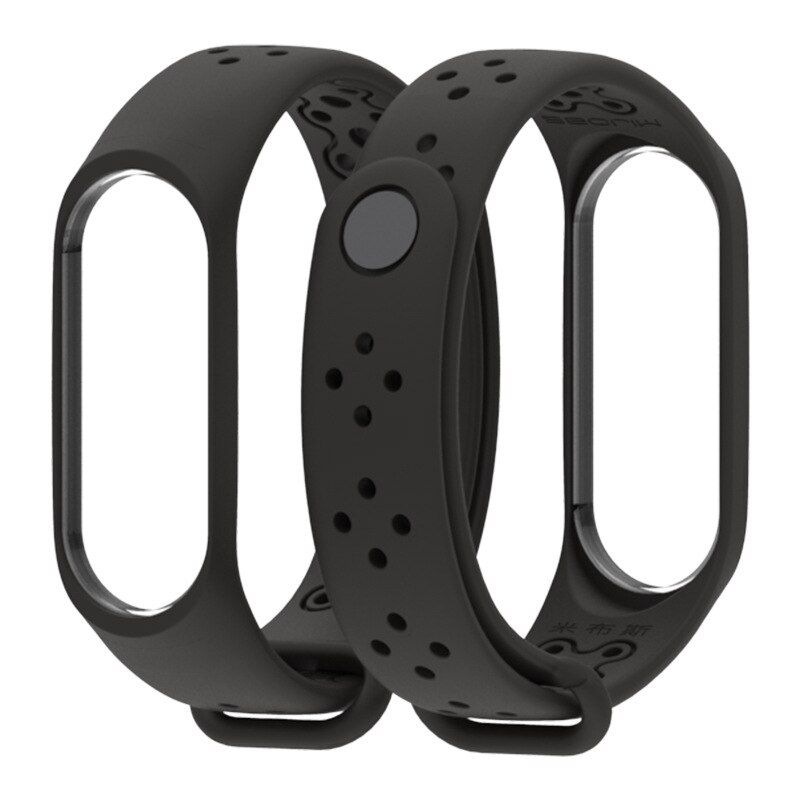 Horloge Band Voor Xiaomi Mi Band 3/4 Horloge Riem Sport Armband Voor Mi Band 3 4 Smart Horloge siliconen Band Voor Mi Band 3 4: black