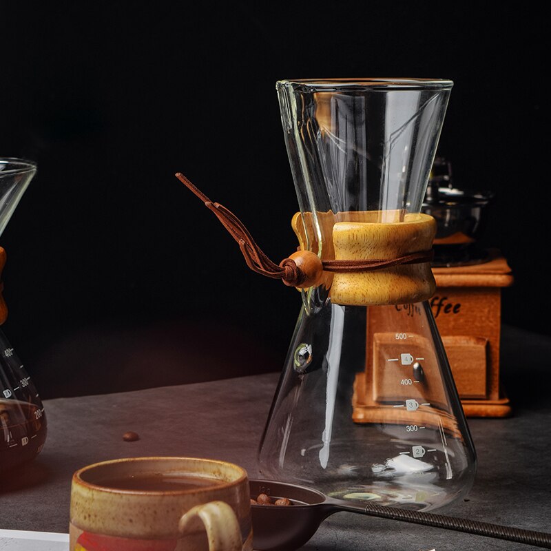400/600ML High-borosilicate Glass Pour-over Coffee Pots Manual Drip Pot High Temperature Resistant Glass Coffee Maker Coffeeware