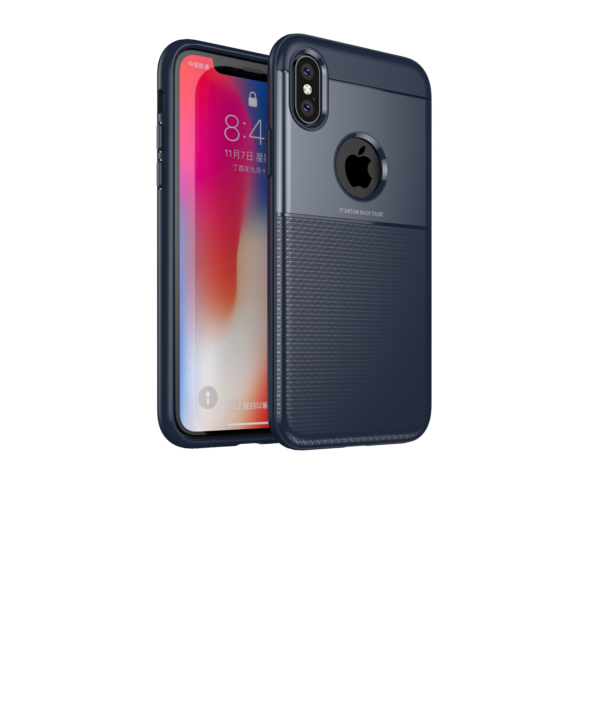 Shockproof Phone Case Voor Iphone X: Marineblauw