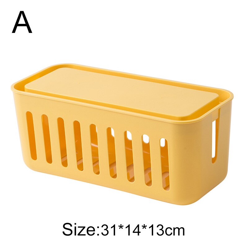 Pojemnik z drutu z tworzywa sztucznego pojemnik robić chowania kabli skrzynka przyłączowa schowek na kable potrzeby domowe Dom dekoracje Organizer: żółty