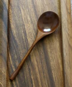 Negro rojo mango de madera cuchara Mini cucharas para sal hermosas artesanías 10 Uds de madera cocina cuchara: Marrón