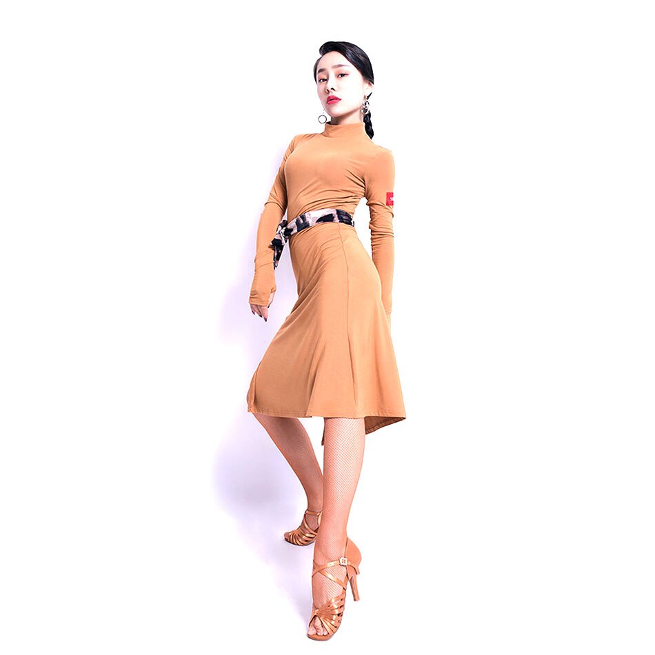 Latin Dans Jurk Vrouwen Lange Mouw Jurk Voor Ballroom Samba Tango Chacha Dancing Performamnce L9397