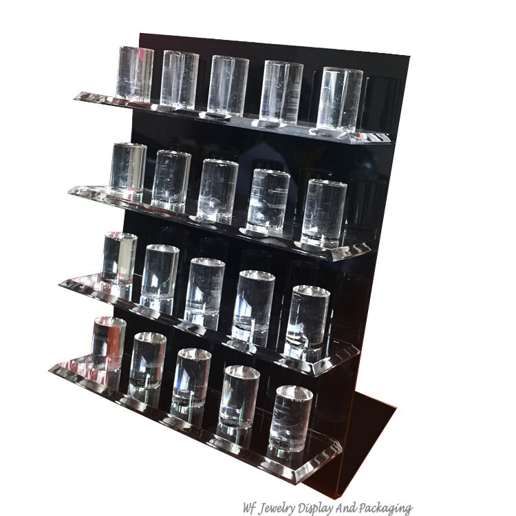 Akryl 4- lags ring display stativ 20- ringe holdere ring organisator smykker display rack hylde ring beslag