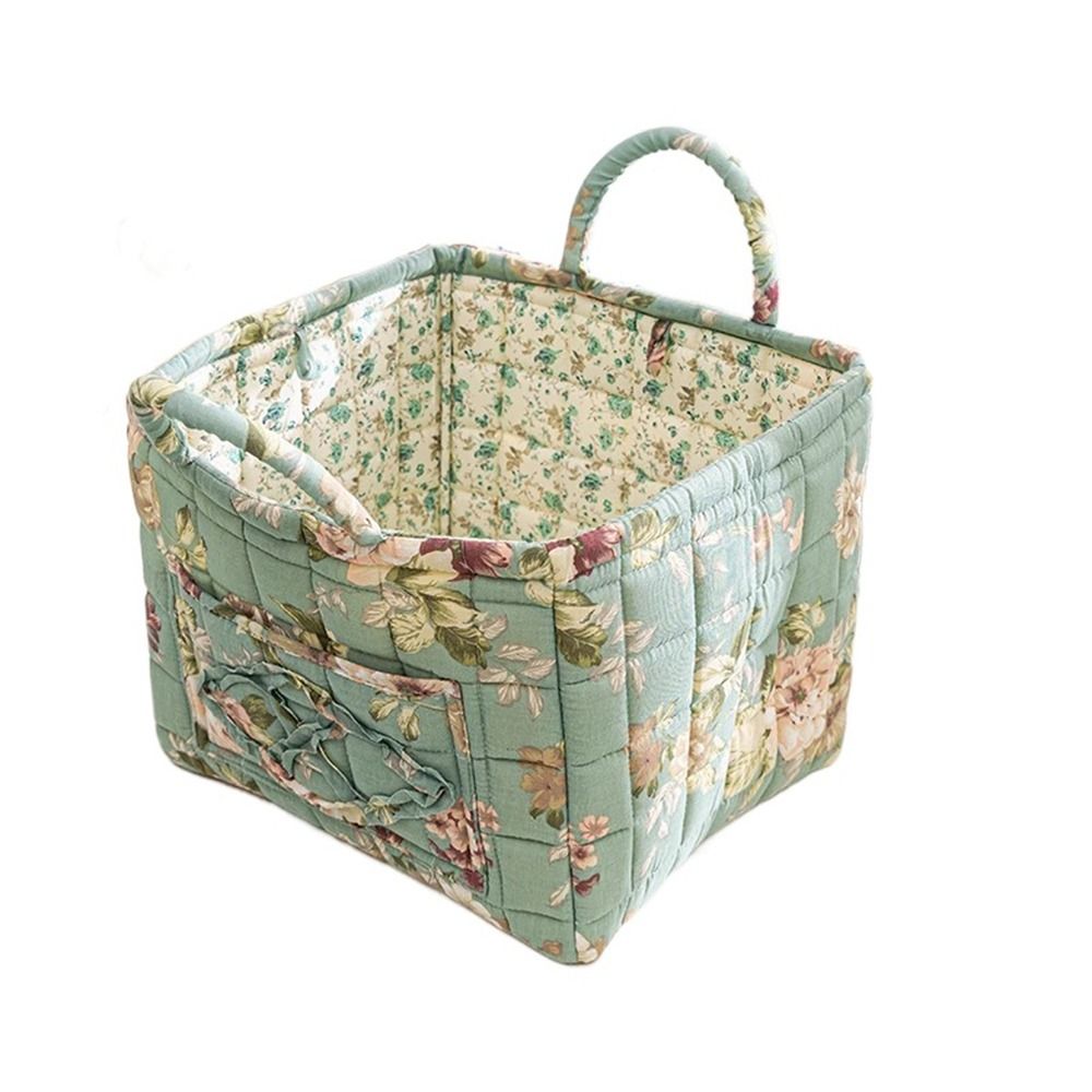 Mir de Rangement en Tissu de Style Pastoral, Cadre d'Organisation des Débris, Empilable et Lavable: Bleu