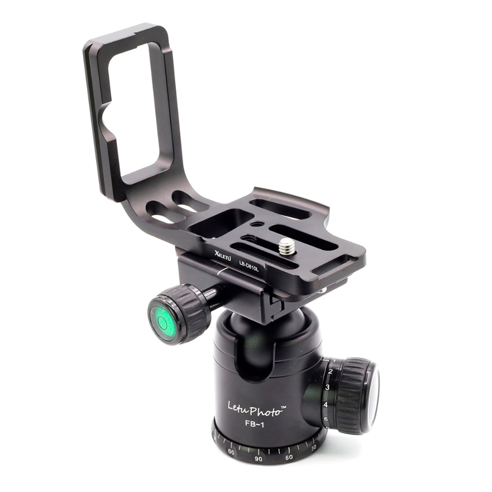 Xiletu lb -d810l l typ fäste stativ snabbkopplingsplatta huvud bas handtag grepp för nikon  d800 d800e d810 kamera