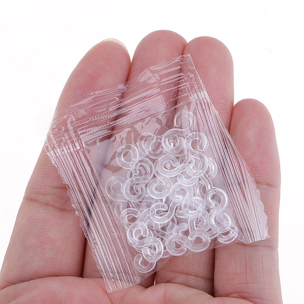 24 stuks Plastic transparant s-knop Loom Kit DIY Rubberen Band Armband Geweven S Clips Connectors Vullingen