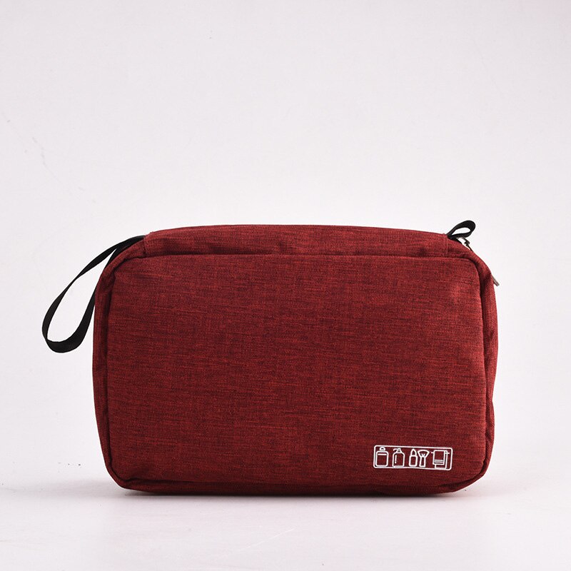 Travel Packing Cubes Organizers Waterproof Toiletry Storage Pouch Portable Hook Wash Cosmetic Bag Travel Accessories: Burgundy