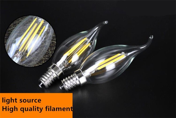 1x edison hehkulanka led kynttilälamppu 4w 6w 9w e14 e12 e27 ac110v 220v led polttimo valo korkea kirkas led lamppu led  e14 e12
