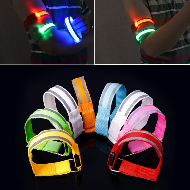 Reflecterende LED Light Arm Armband Strap Veiligheid Riem Voor Night Running Fietsen