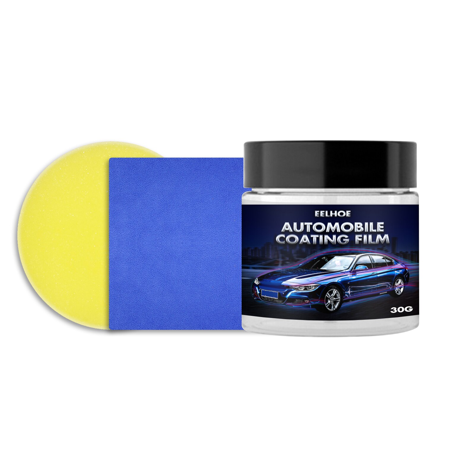 30/60G Car Wax Crystal Hard Wax Paint Care Scratch Repair Maintenance Wax Paint Surface Coating Free Sponge And Towel: 30g