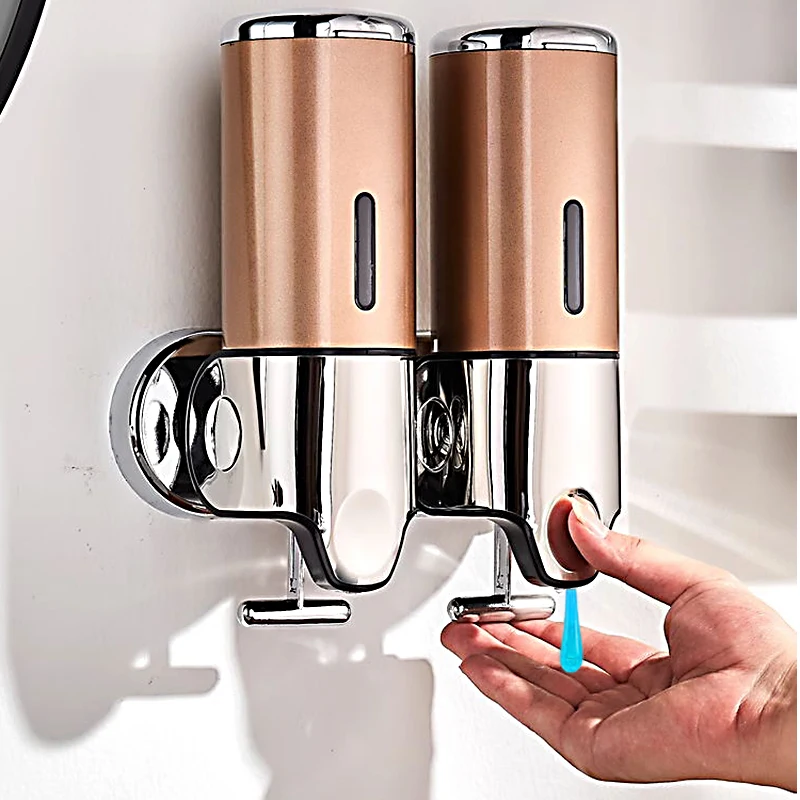 Dispenser di sapone Dispenser di shampoo Hotel Bagno WC Shampoo a parete Gel doccia Press Box Pompa per sapone Barile Liquido a mano
