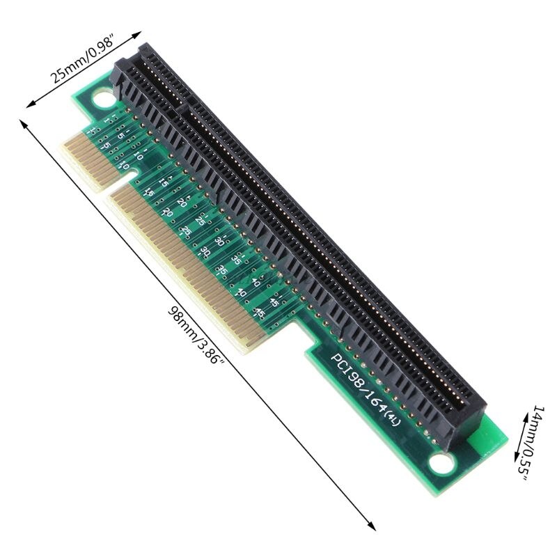 PCI-E 8X to 16X Riser Adapter PCI-Express x8 to x16 90 Degree Right-angle Card Converter for 1U/2U Accessories