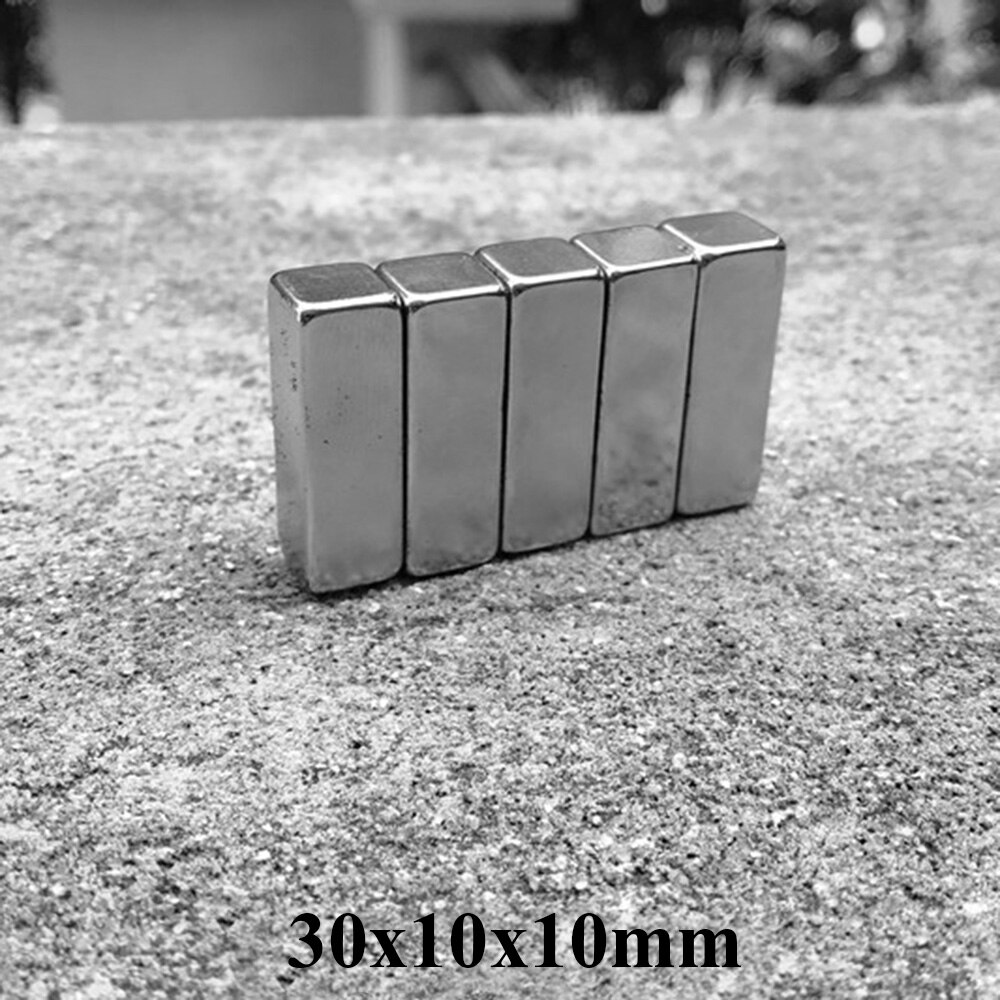 Imanes de neodimio rectangulares de bloque de 30x10x10mm, imán de tierra rara de 1 ~ 20 piezas, imán de neodimio de 30x10x10mm