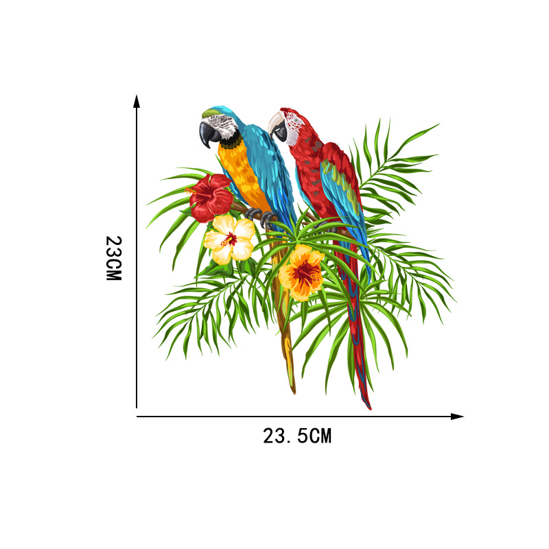 Zttzdy 26.5 cm× 25.8cm håndtegnet papegøje wc-indretning toiletklistermærker boligvægtilbehør  t2-0814