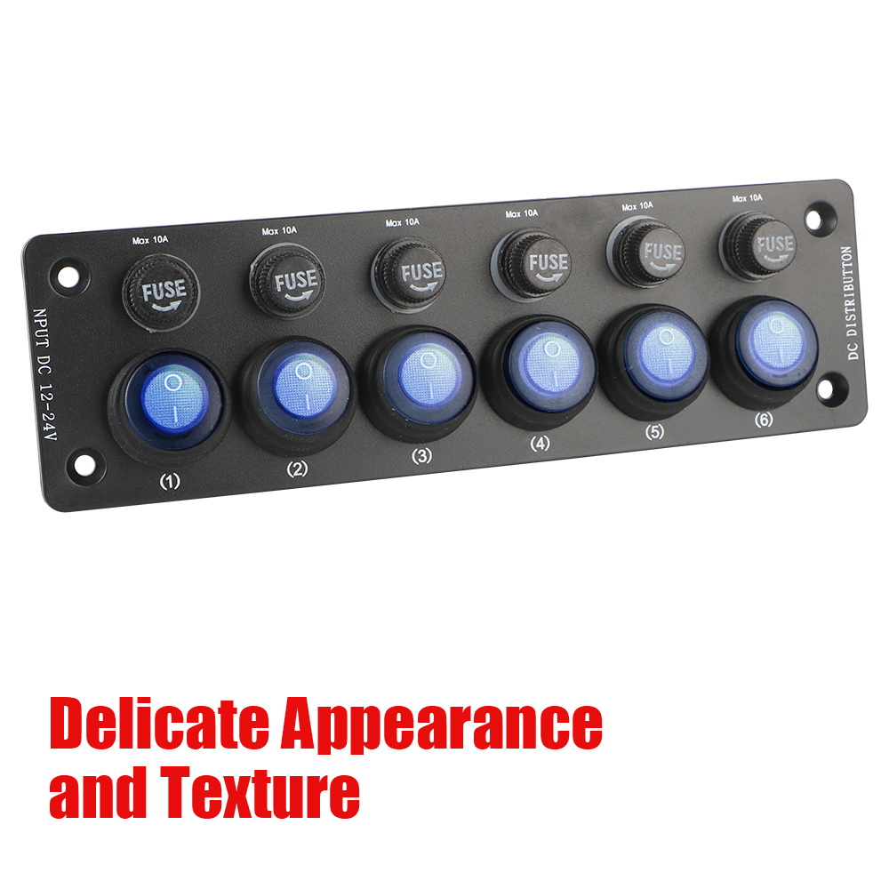 12V Toggle Switch Caravan On/Off Button 6 Position For Motorhome RV Camping Car Accessories Multi Port Sockets and Switches