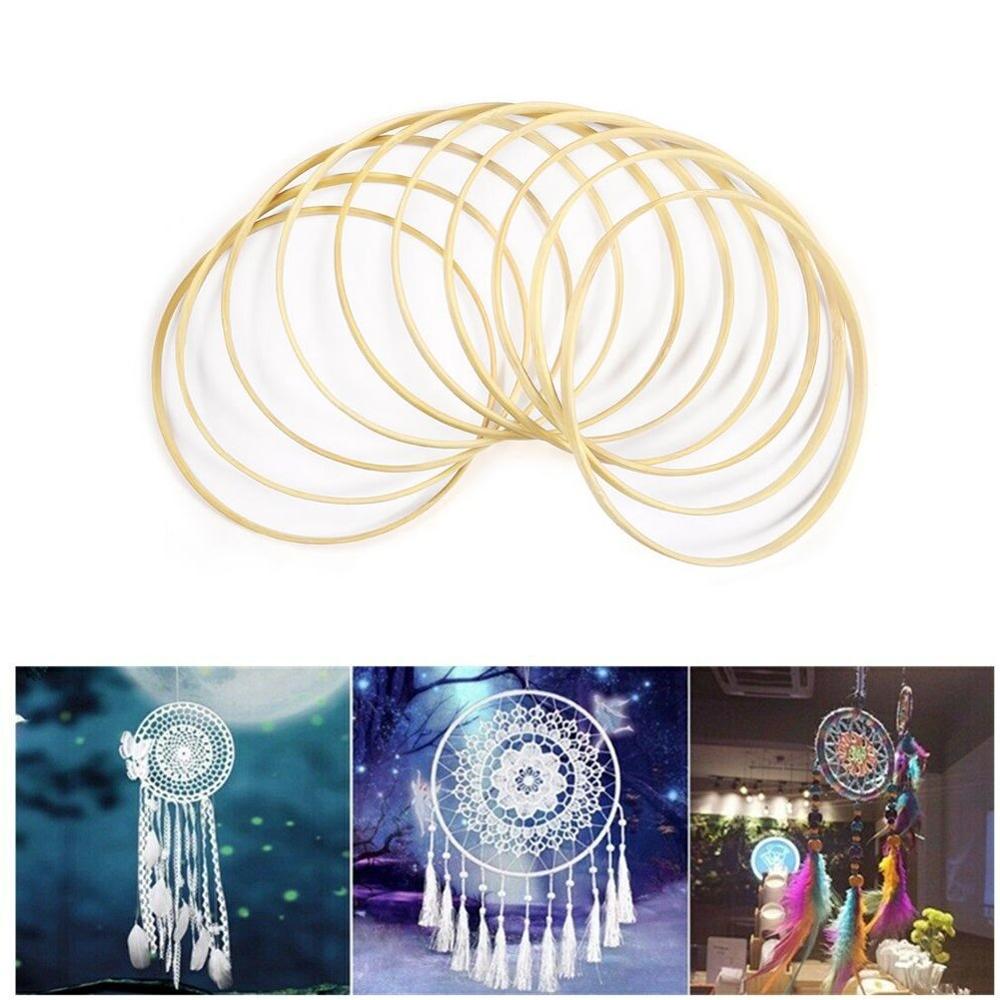 Anneaux d'attrapage de rêve, en macramé, 20 cm, 23 cm, diamètre, anneaux d'attrapage de rêve, artisanat de bricolage, accessoires ronds en bois, en bambou