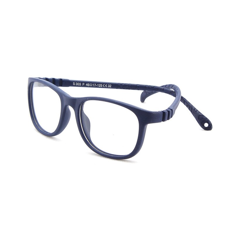 AIMISUV 2022 Ultralight TR90 Flexible Glasses Frame Kids Square Optical Silicone Clear Eyeglasses Children UV400: C8Dark Blue