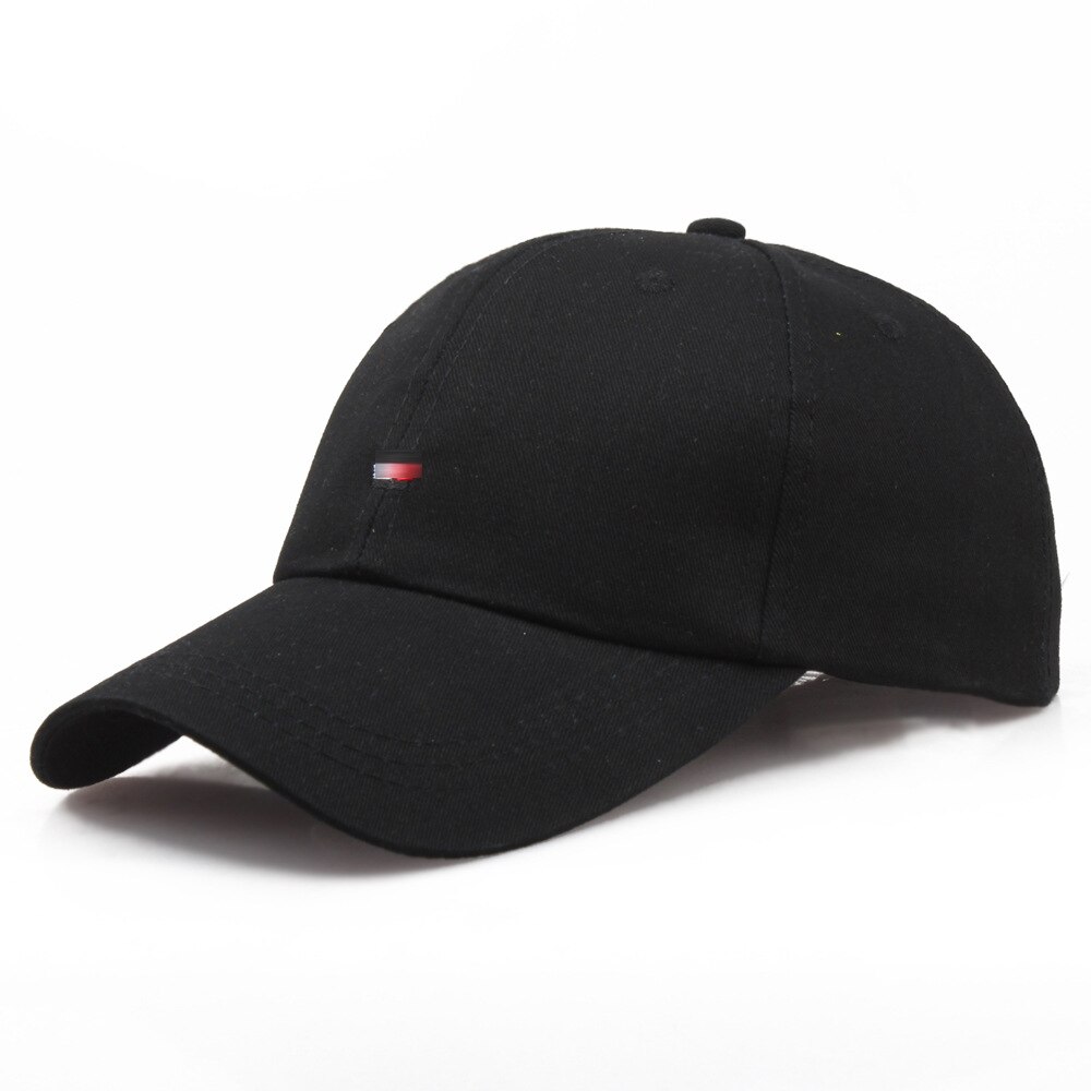 Rouge noir blanc nouveaux avant-toit casquette de baseball hommes femmes pare-soleil casquettes loisirs soleil chapeau été 100% coton golf chapeaux: Black