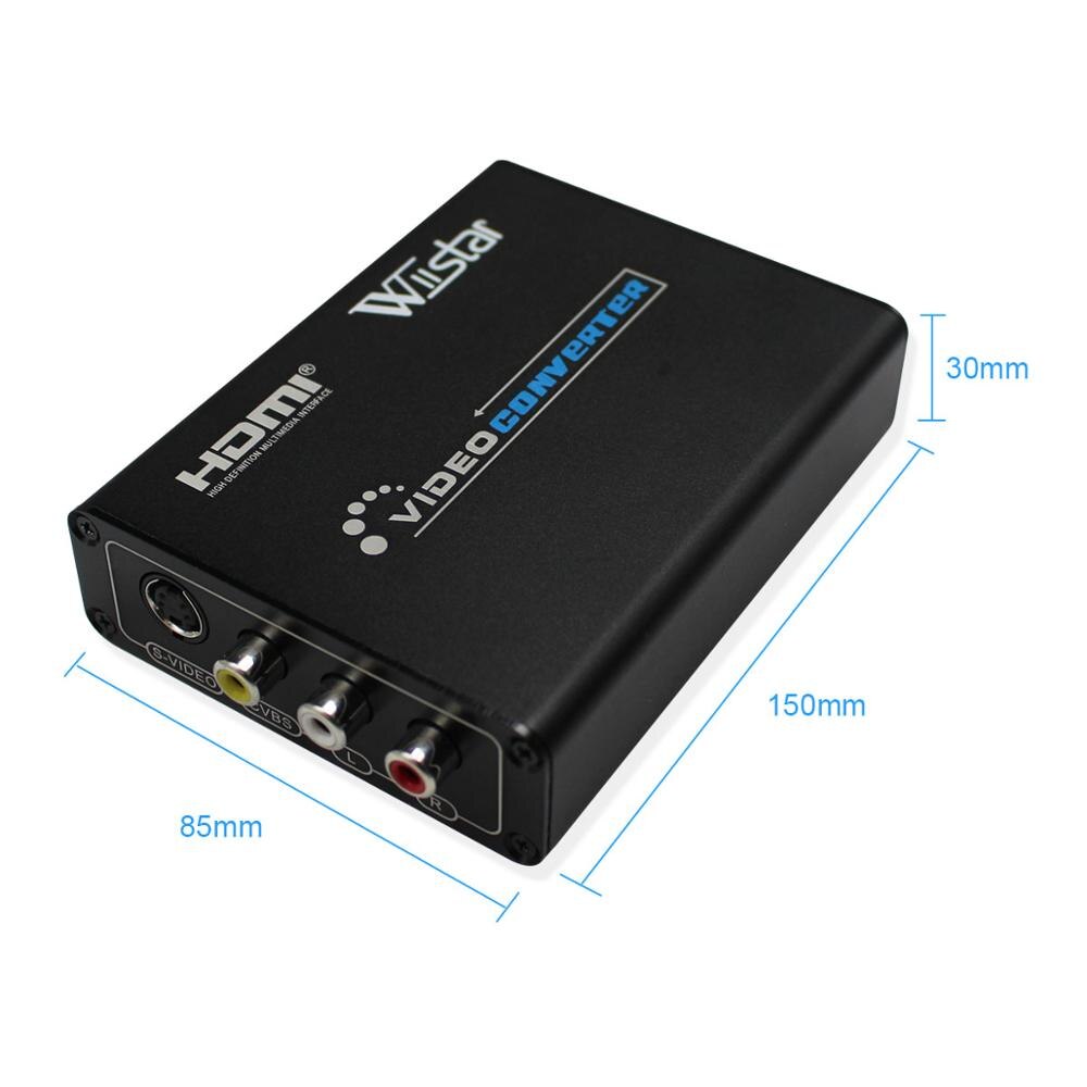Wiistar HDMI to AV S-Video CVBS Video Converter HD 3RCA PAL/NTSC Switch HDMI to composite S VIDEO Adapter for TV PC with Adapter