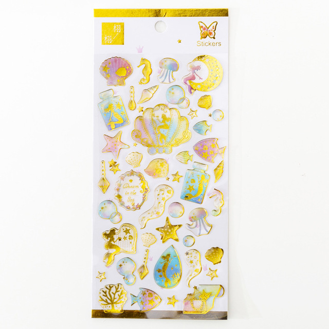 fantasy starry sky water sticker bronzing three-dimensional environmental protection mobile phone diary sticker material