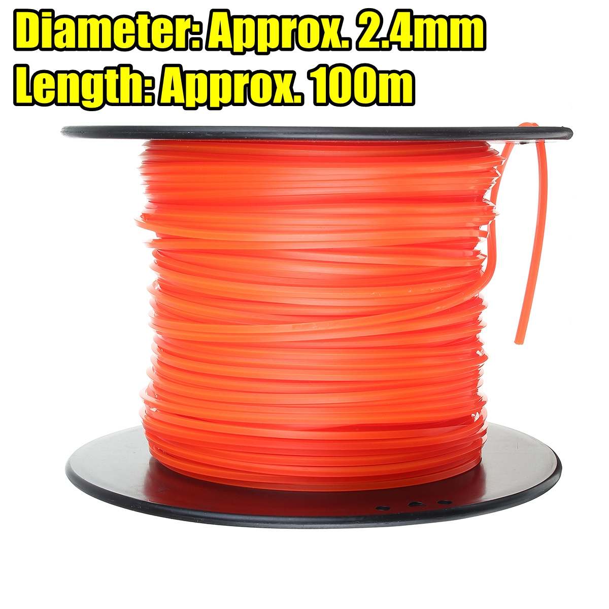 Universal M10 Aluminum Nylon Brush Mower Bump Spool Grass Trimmer 2 Lines Cutter Head Thread Line String Saw Grass Brush Mower: 2.4mm x 100M
