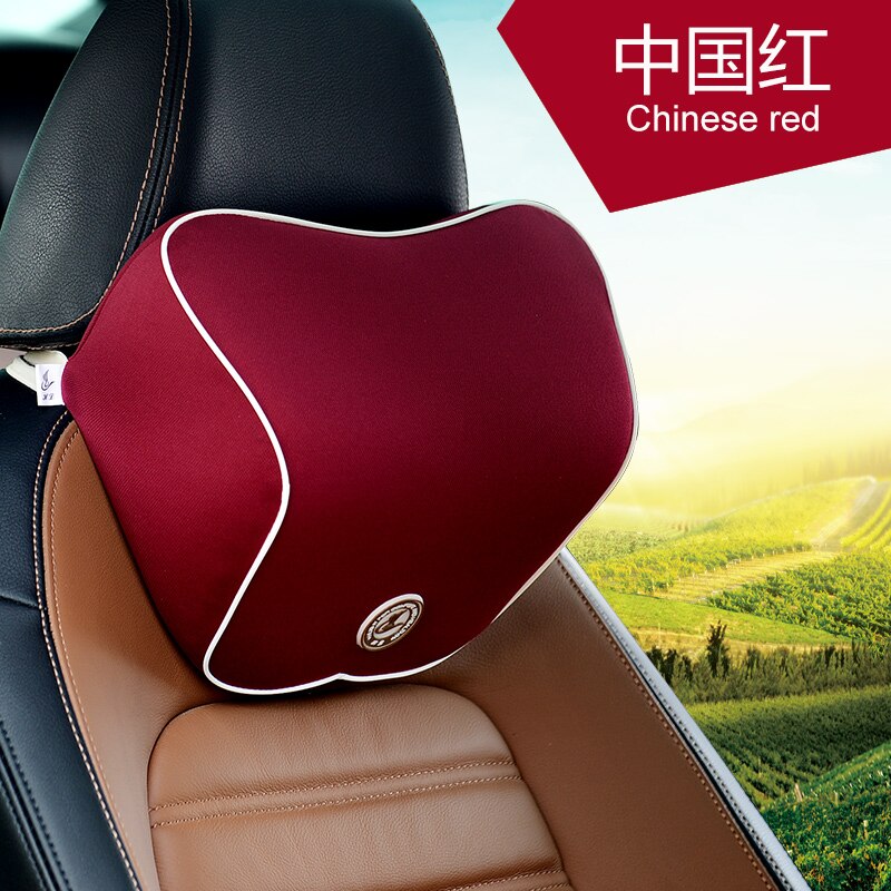 Bilpute nakkestøtte nakkepute minne bomull sortere passform kropp ryggrad kurve ortopedisk pute sete polyester: Rød