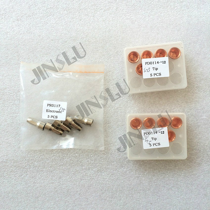 Trafimet S75 Plasma Torch Consumables PD0114 -12 Tip 1.2mm 10PCS & Electrode PR0117 10PCS