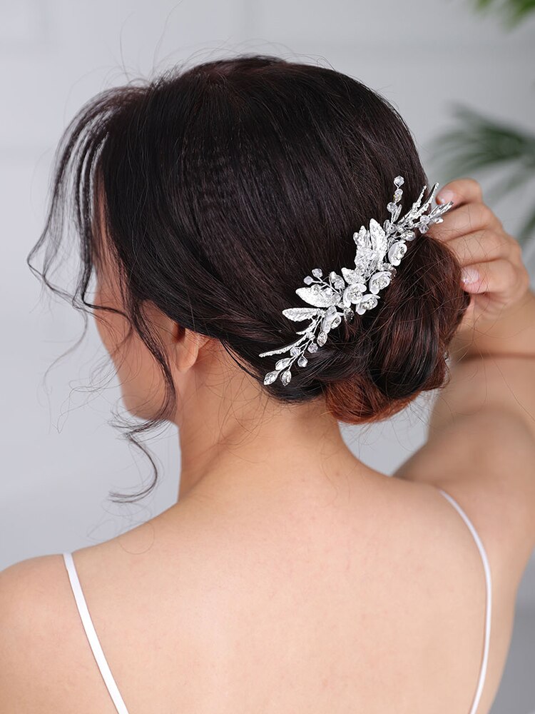Coiffes de mariage faites à la main, peigne à cheveux argent, coiffures de mariée, bijoux fascinants pour femmes, nouveauté