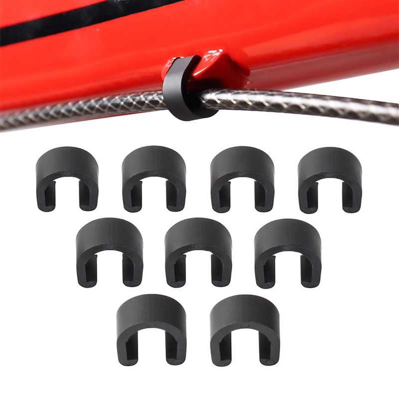 MUQZI 10PCS Shift Brake Cable Clamp Brake Housing Hose Guide Clamps MTB Road Bicycle Cable C-Clip Bike Part