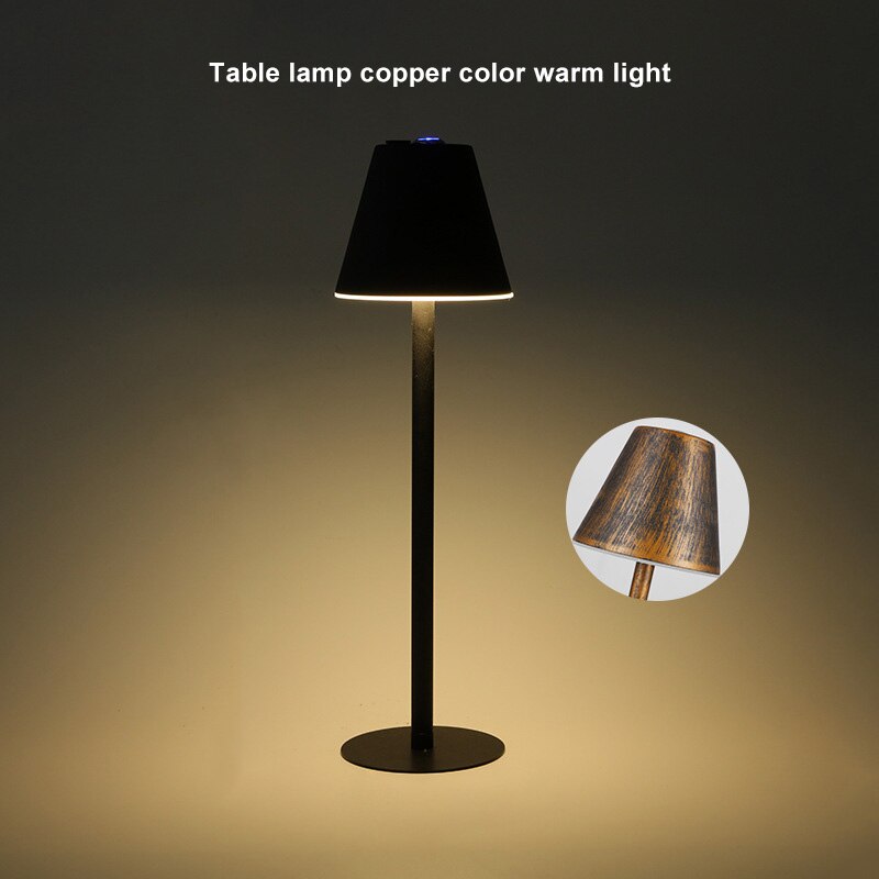 Nordisk jern skrivebordslampe ledet ta på dimming metall øyebeskyttelse bordlampe Kunst atmospher bar restaurant hotell soverom lys: Bronse varm hvit / oss støpsel