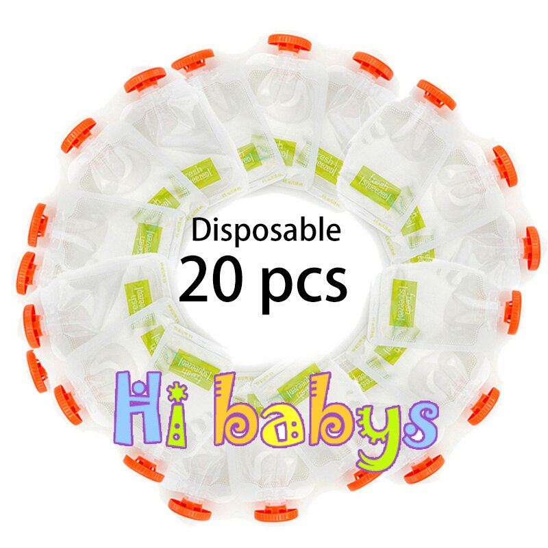 Baby Lebensmittel Hersteller Baby-Lebensmittel-Container Lagerung Liefert Neugeborenen Obst Organisation Container mit 10 Beutel Squeez Lagerung Tasche: 20Stück