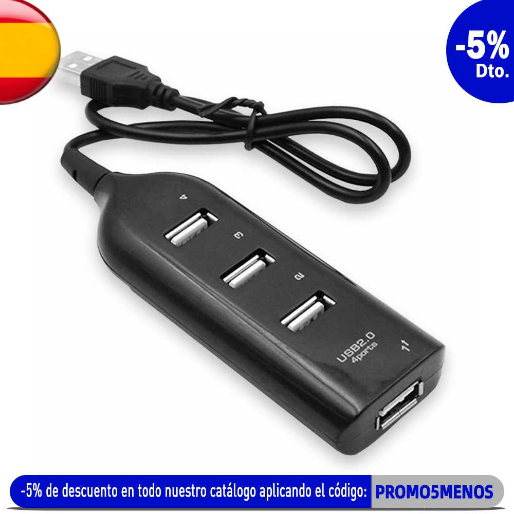 4 Poorten Usb 2.0 Type A Hub Splitter Adapter Black Multi Uitbreiding Kabel Converter Poort Draagbare Ultraslim Voor Pc Laptop