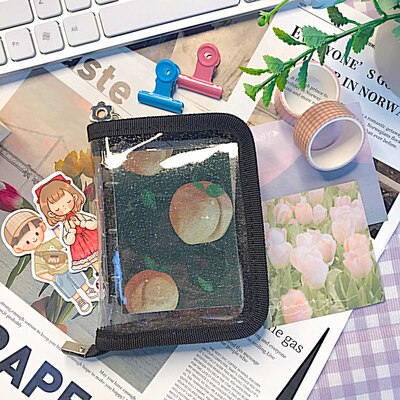 Mini 3 Holes Puncher Pvc Binder Notebook Journal Loose-leaf Diary Zipper Cover Journal Pocket Notepad School Stationery: black only cover