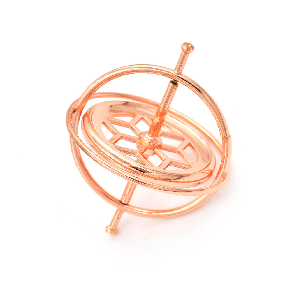 onderwijs rekwisieten magic voor kinderen tol metalen gyroscoop gyro klassieke traditionele educatief speelgoed 1 Set: RoseGold