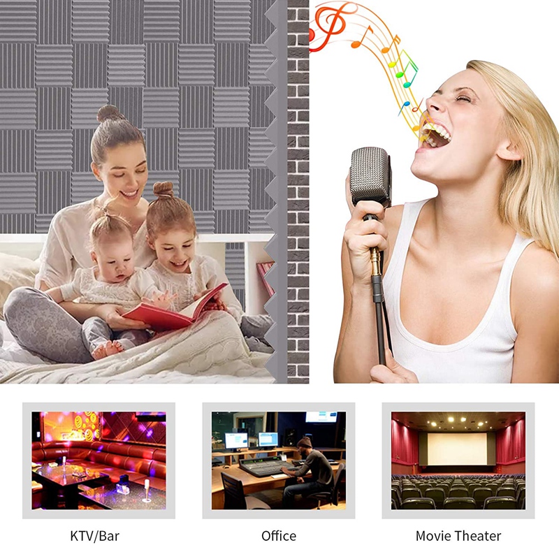 24Pack 1 Inch X 12 Inch X12 Inch Soundproof Foam Panels Sound Absorbing Insulation for Recording Studio, Gaming Room