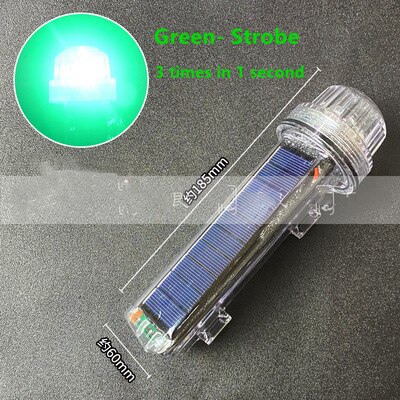 Solar- angetrieben Netz markieren Licht Wasserdichte Anker Licht Boje Signal Licht Blinkt Torpedo Warnung Licht Marine Navigation Licht: Grün- strobe