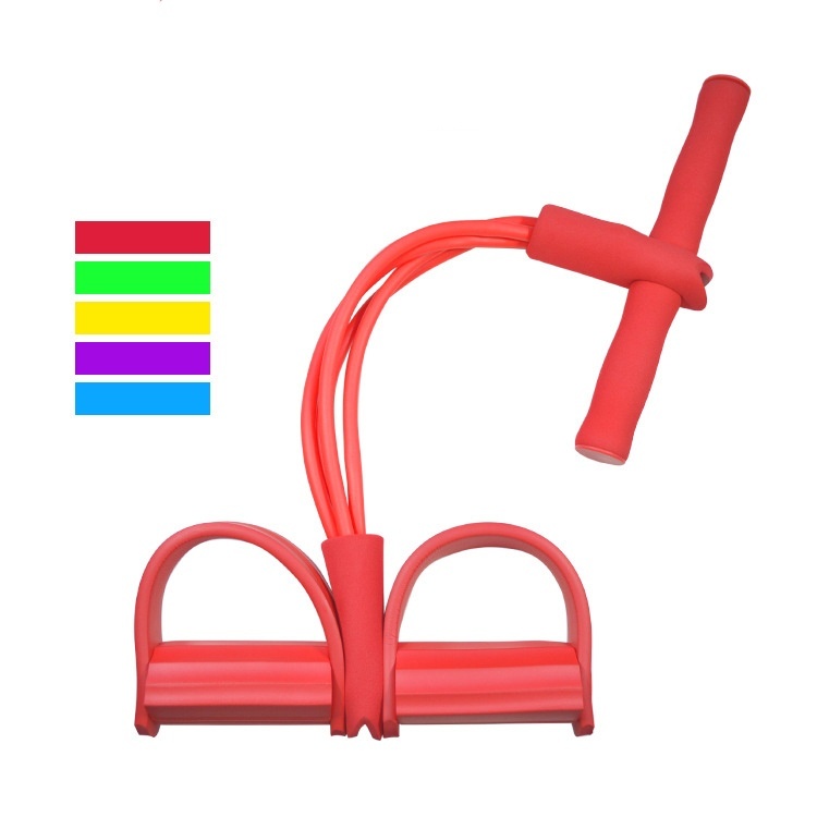 4 Resistanc Elastic Pull Ropes Exerciser Rower Belly Resistance Band Home Gym Sport Training Elastic Bands For Fitness Equipmen: Red